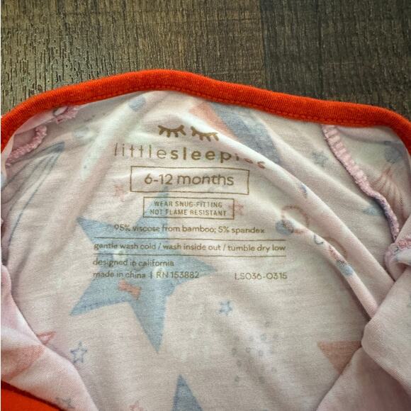 Little Sleepies Bamboo Zippy Pajamas Shooting Star Print 6–12 Months - Picture 2 of 5